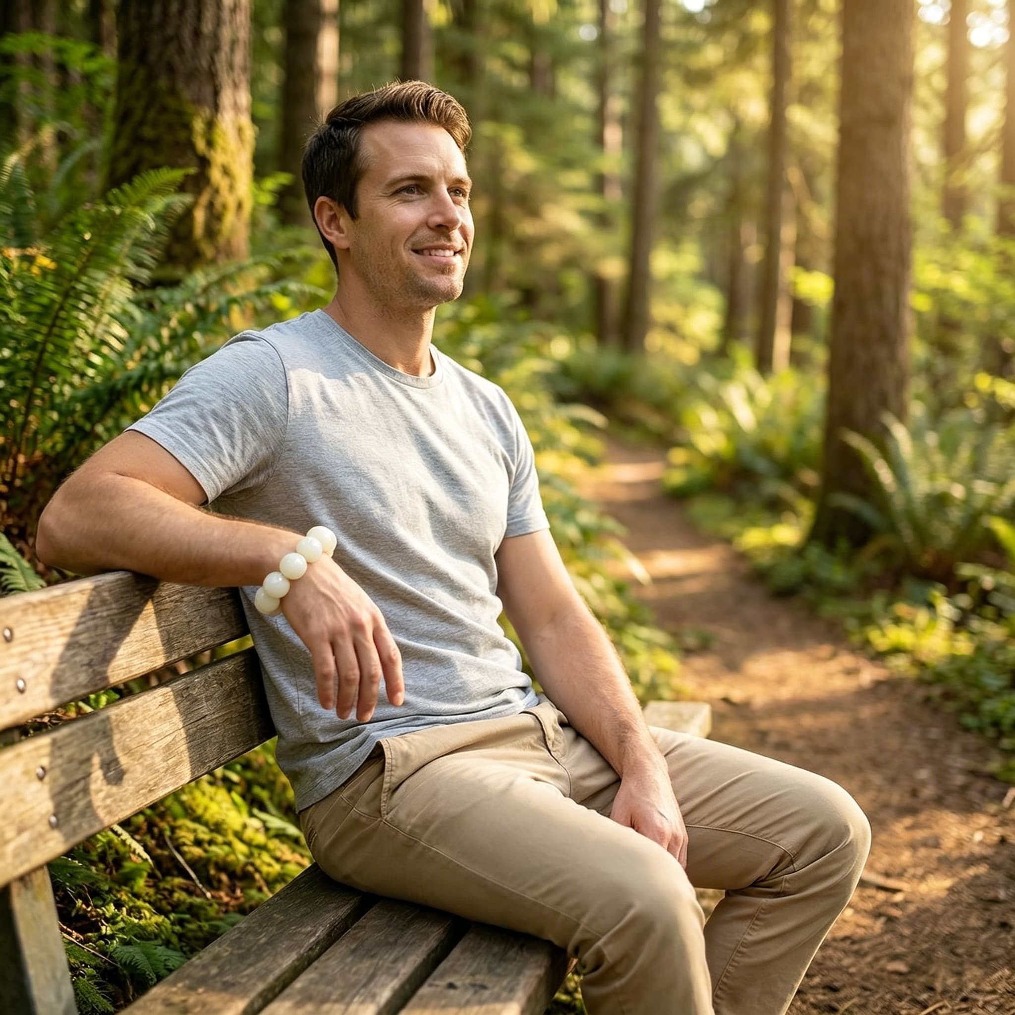 Zen Awakening | Natural White Bodhi Seed Bracelet for Mindfulness & Inner Peace (His & Hers)