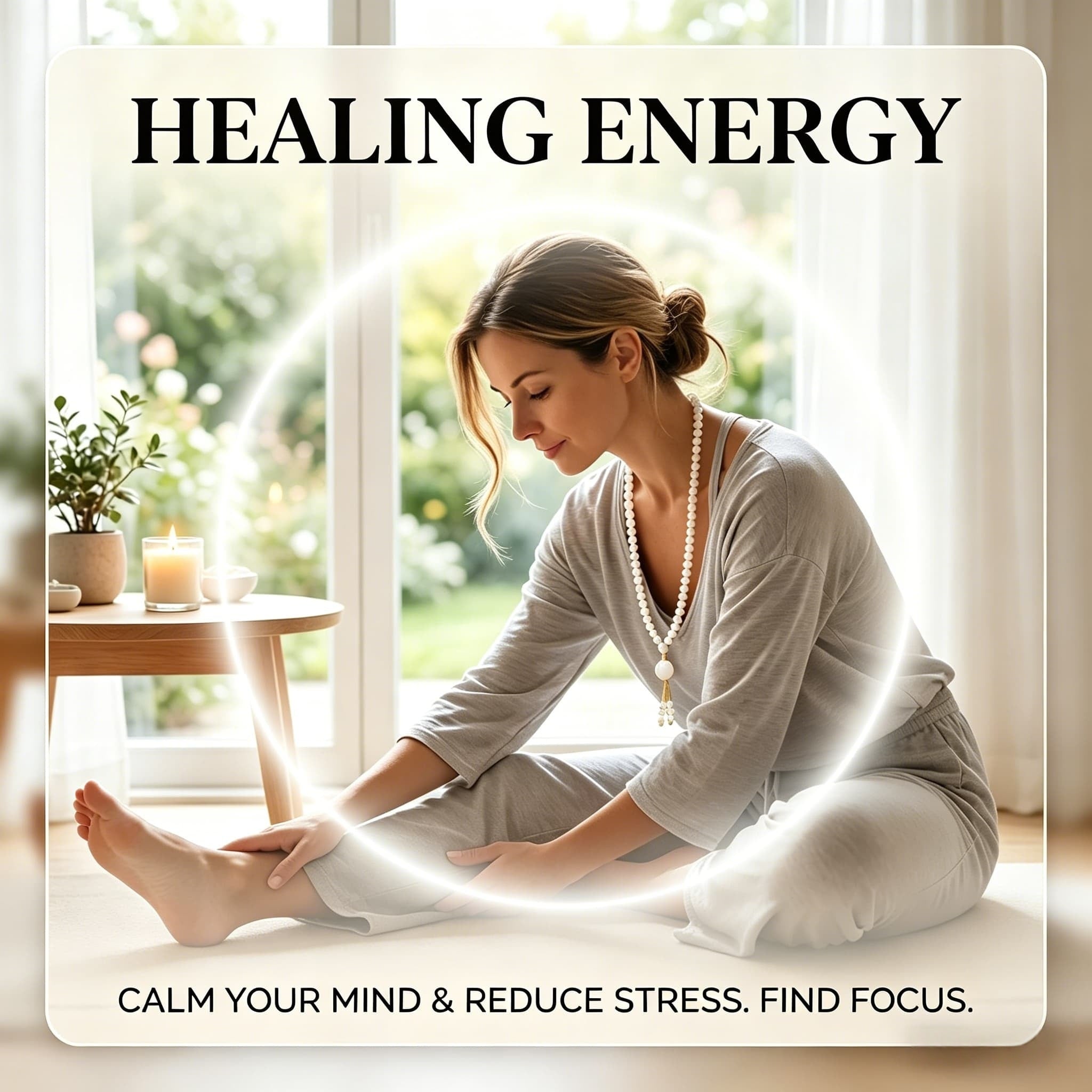 Natural White Jade Bodhi 108 Mala Beads Necklace | Hand-Carved Magnolia Pendant Wrap Bracelet